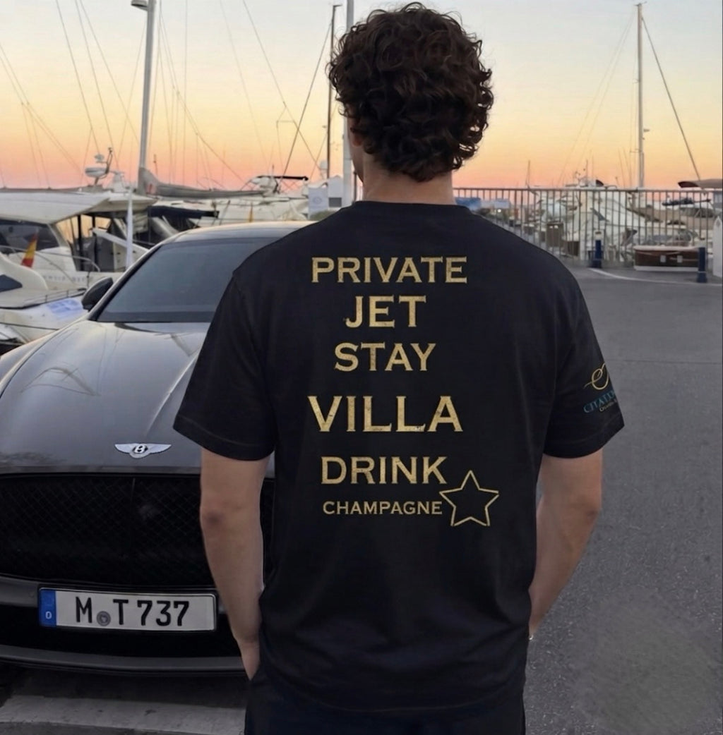 Private Jet. Stay Villa. Drink Champagne.